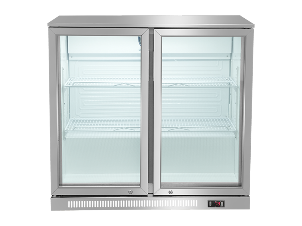 Double-door Stainless Steel Back Bar Cooler