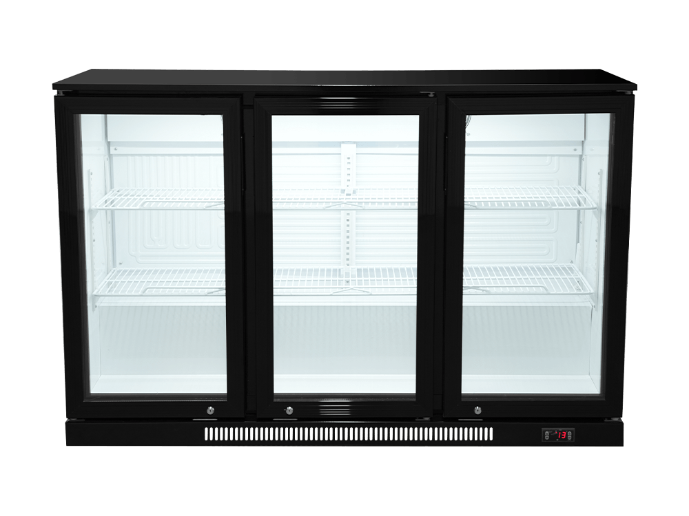 Three-door Plastic-sprayed Back Bar Cooler
