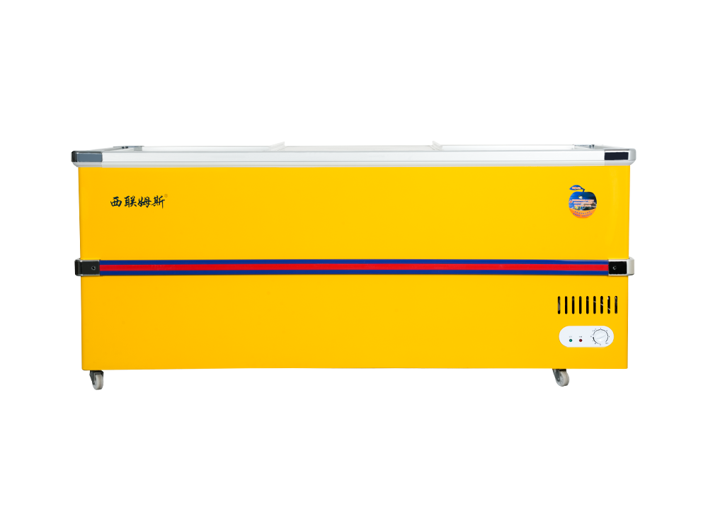 European style aluminum alloy edging freezer island cabinet