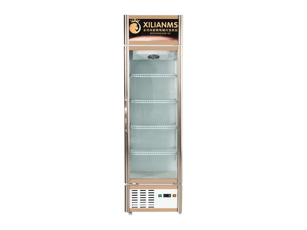 Single Door Golden Cylindrical Freezer Display Cabinet